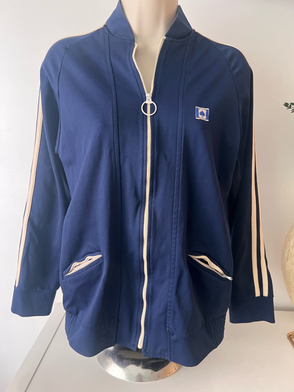 Vintage Jack by BB Dakota Navy Jacket with Cream Tag Detail